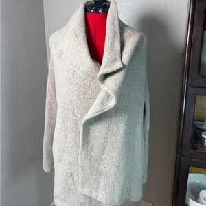 James Perse Wool Blend Shawl Collar Open Front Oversized Cardigan Jacket Size S